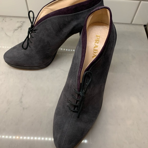 Prada Suede Booties Size 37 - Picture 1 of 3